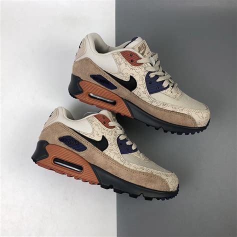 nike air max 90 desert sand/desert dust/thunder grey/zwart|Air Max 90 silhouette.